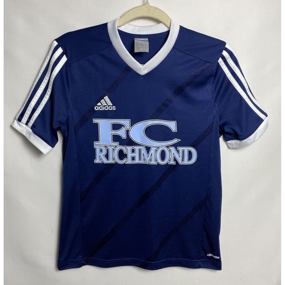 Adidas Boys Active T-shirt FC RICHMOND size L  CLIMALITE - Picture 1 of 2
